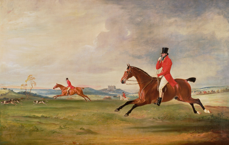 John, 5th Duke of Rutland, General Lord Charles Manners and General Lord Robert Manners Hunting van John E. Ferneley d.J.