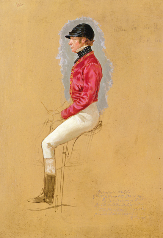 Portrait sketch of Mr Allen McDonough for 'Steeple Chase Cracks' van John Frederick Herring d.Ä.