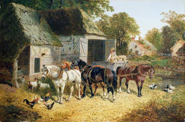 Horses in Harness van John Frederick Herring d.J.