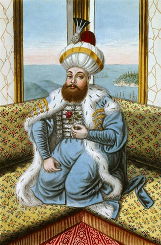 Mehmed II (1432-81) called 'Fatih', the Conqueror, from 'A Series of Portraits of the Emperors of Tu van John Young