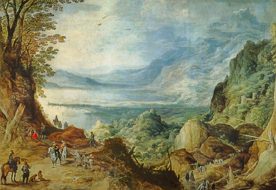 Landscape with Sea and Mountains van Joos de Momper