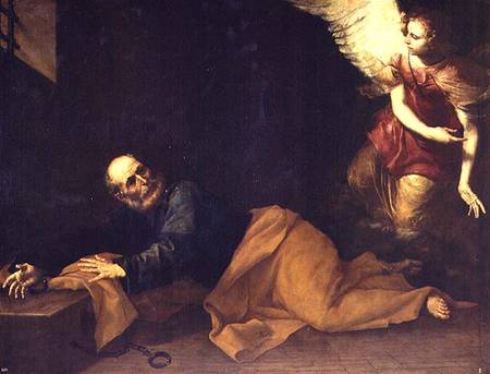 St. Peter Freed by an Angel van José (auch Jusepe) de Ribera