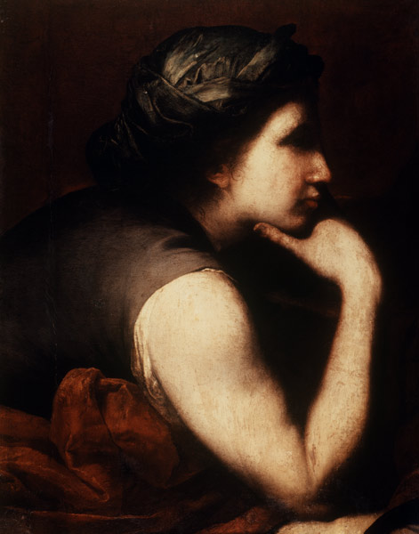 J.de Ribera,Triumph Bacchus,Woman s Head van José (auch Jusepe) de Ribera