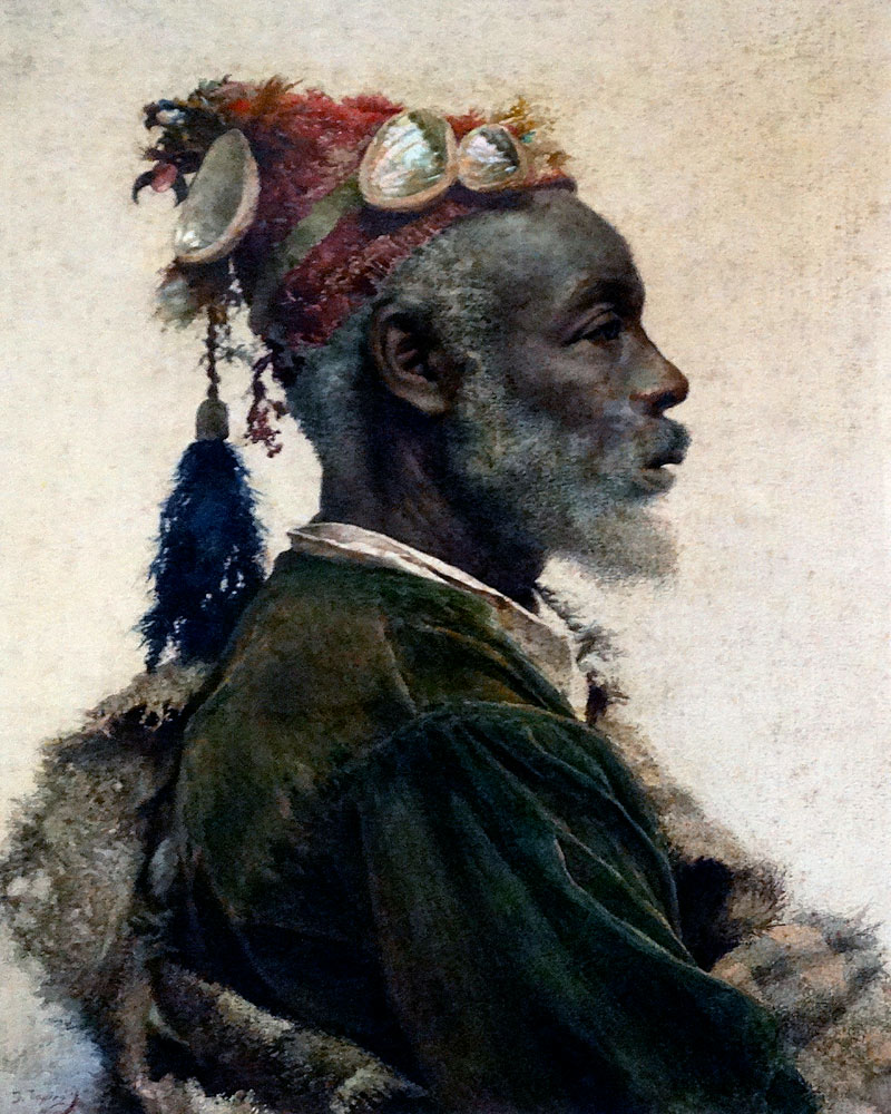Bildnis eines Darcawi-Heiligen aus Marrakesch van Jose Tapiro y Baro