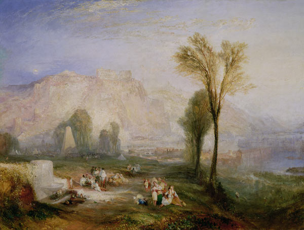 The Bright Stone of Honour (Ehrenbreitstein) and the Tomb of Marceau, from Byron's 'Childe Harold' van William Turner