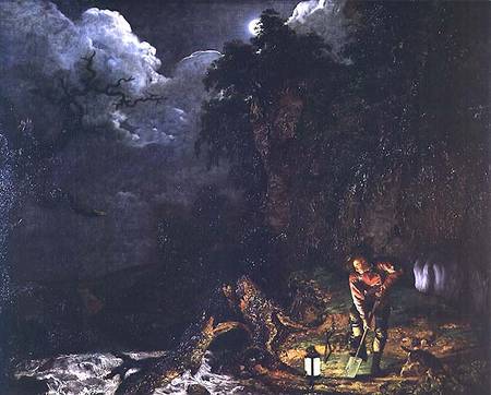 The Earthstopper on the Banks of the Derwent van Joseph Wright of Derby