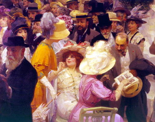 Friday at the French Artists' Salon, 1911 (oil on canvas (detail of 64809) van Jules Alexandre Grun