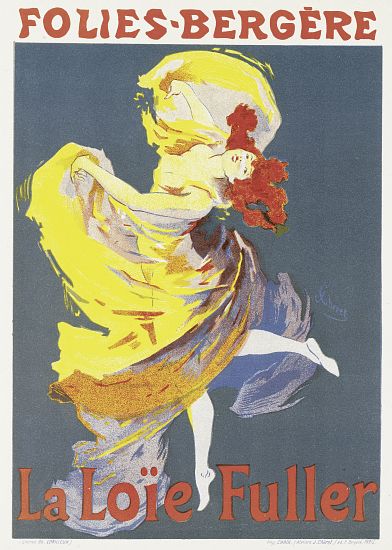 Poster advertising a dance performance by Loie Fuller at the Folies-Bergere van Jules Chéret
