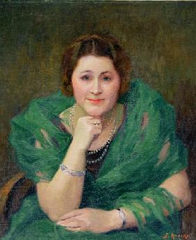 Portrait of a Russian Woman with a Green Scarf