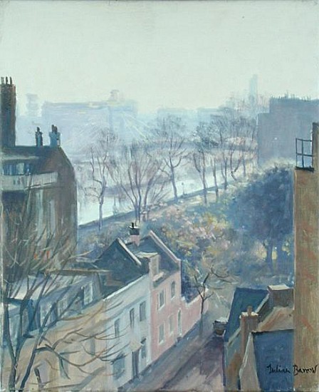 Chelsea Embankment from Tite Street (oil on canvas)  van Julian  Barrow