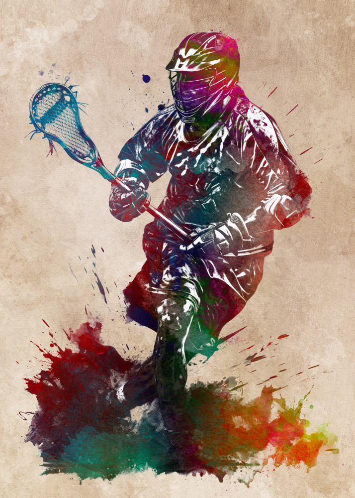 Lacrosse sport art 1 van Justyna Jaszke