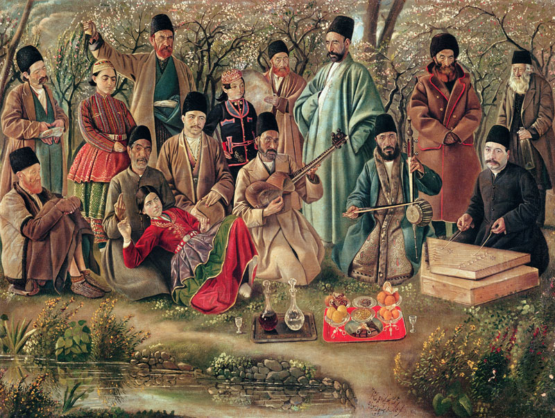 Persian Musicians, 1910 (oil on canvas) van Kamal-Al-Molk