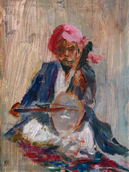 The Sitar Player, 2001 (oil on canvas)  van Karen  Armitage