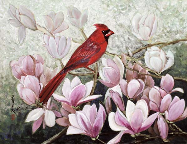 Cardinal, 2001 (gouache on rice paper)  van Komi  Chen