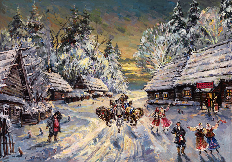 Russian Winter van Konstantin Alexejewitsch Korowin