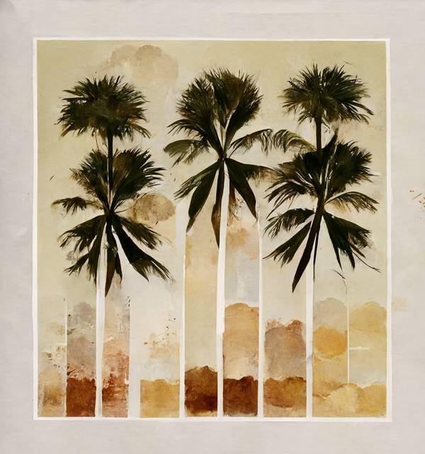 Drei Palmen van Kunskopie Kunstkopie
