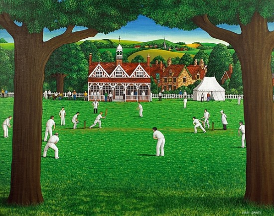 The Cricket Match, 1987 (acrylic on linen)  van Larry  Smart