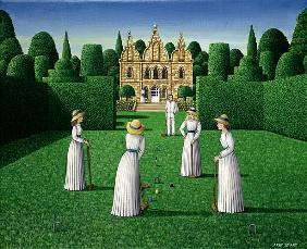 The Croquet Match, 1978 (acrylic on linen) 