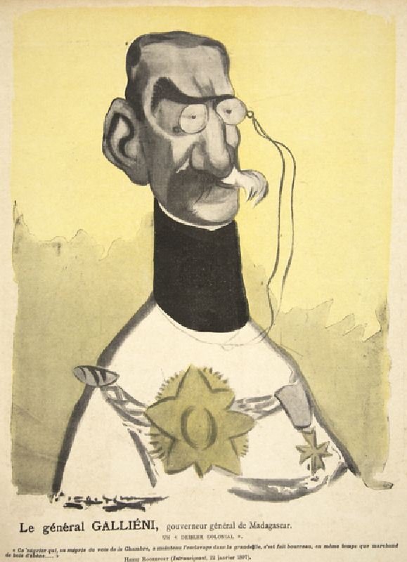 General Gallieni, General Governor of Madagascar, illustration from Lassiette au Beurre: Nos Generau van Leal de Camara