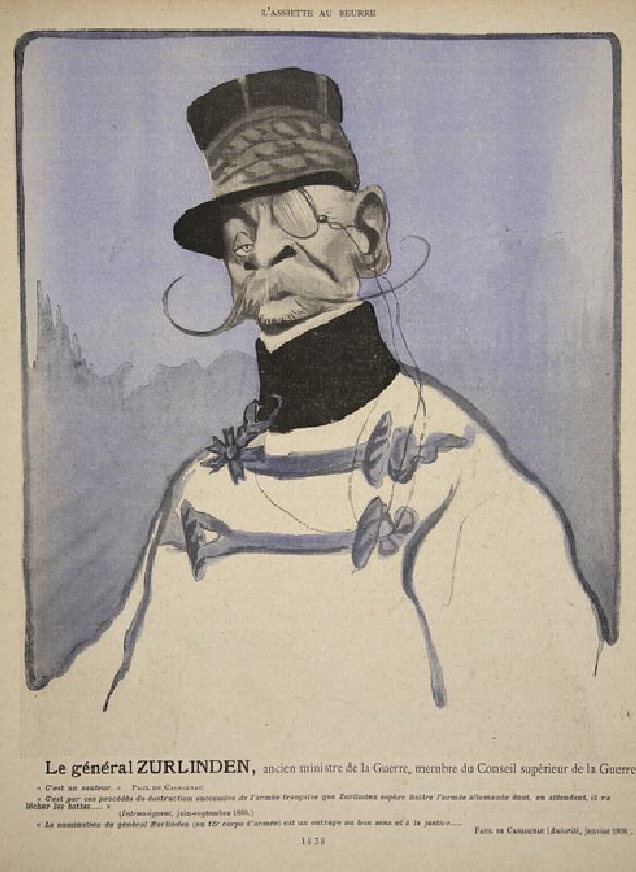 General Zurlinden, former Minister of War, member of the War Council, illustration from Lassiette au van Leal de Camara