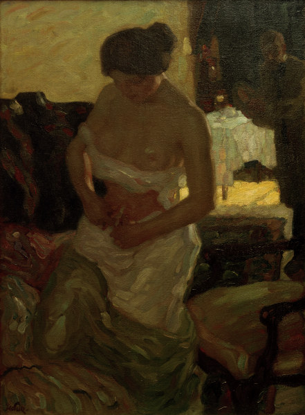 Atelierszene, 1901. van Leo Putz