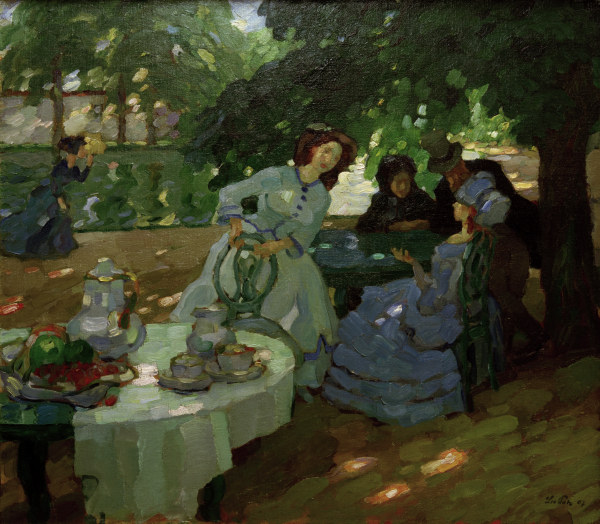 Fruehstueck im Freien, 1907. van Leo Putz