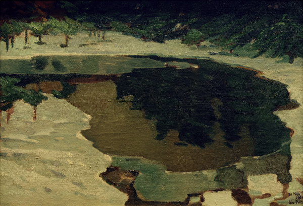 Moorsee im Winter, 1901. van Leo Putz