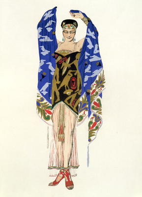 Costume design for a Dancing Girl (colour litho) van Leon Nikolajewitsch Bakst