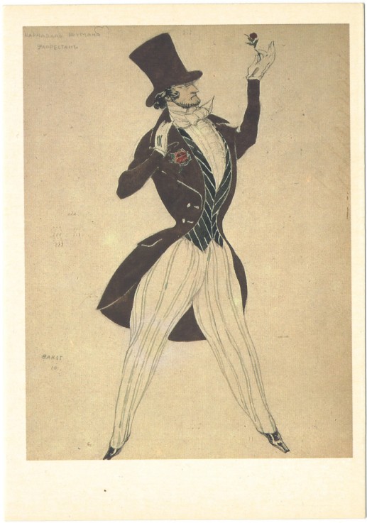 Costume design for the ballet Carnaval by R. Schumann van Leon Nikolajewitsch Bakst