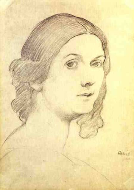 Portrait of Isadora Duncan (1877-1927) van Leon Nikolajewitsch Bakst