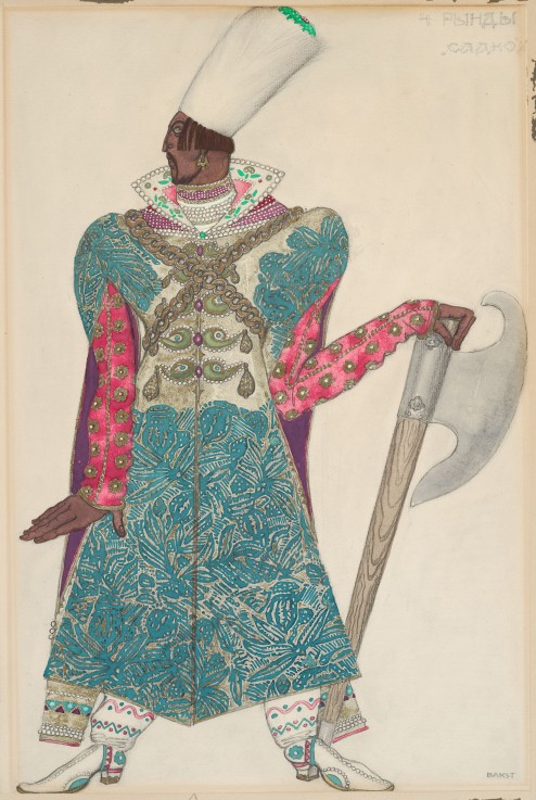 Rynda. Costume design for the opera Sadko by N. Rimsky-Korsakov van Leon Nikolajewitsch Bakst