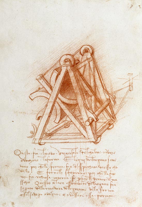 Codex Madrid II/154-V Design (pen & brown ink on paper) van Leonardo da Vinci