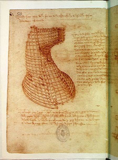 Codex Madrid 1/57-R Study for a sculpture of a horse (pen & brown ink on paper) van Leonardo da Vinci