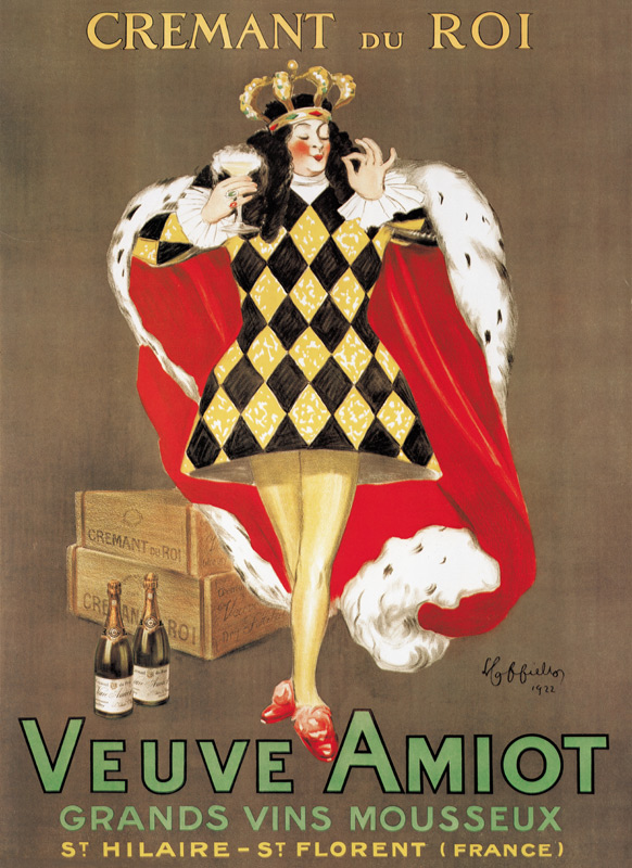 Poster advertising 'Veuve Amiot' sparkling wine van Leonetto Cappiello