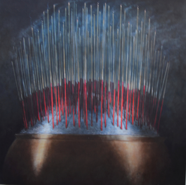 Incense Sticks in Bronze Bowl van Lincoln  Seligman