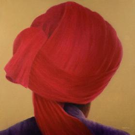 Deep Red Turban, Purple Jacket