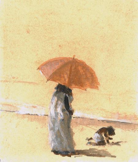 Woman and Child on Beach