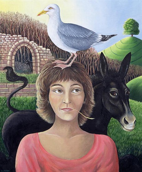 A Bad Hair Day, or The Trickster Architype, 1999 (oil on canvas)  van Liz  Wright
