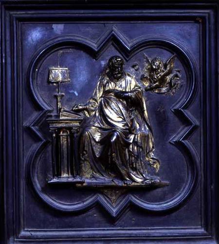 St Mark the Evangelist, panel D of the North Doors of the Baptistery of San Giovanni van Lorenzo  Ghiberti