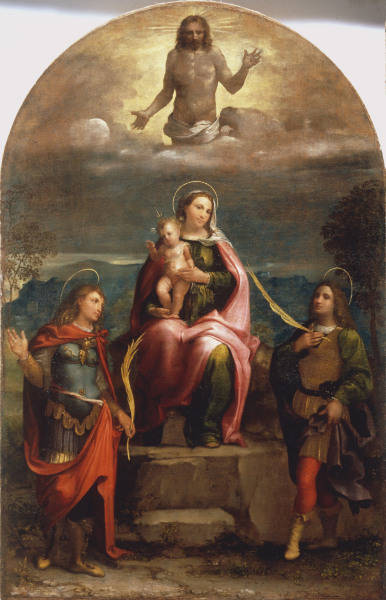 L.Lotto, Maria mit Kind, Vitus, Modestus van Lorenzo Lotto