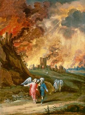 Lot and His Daughters Leaving Sodom