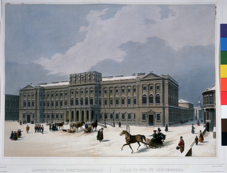 The Mariinsky Palace (Marie Palace) on the St Isaac's Square in Saint Petersburg van Louis Jules Arnout