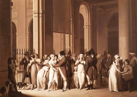 The Galleries of the Palais Royal, Paris van Louis-Léopold Boilly