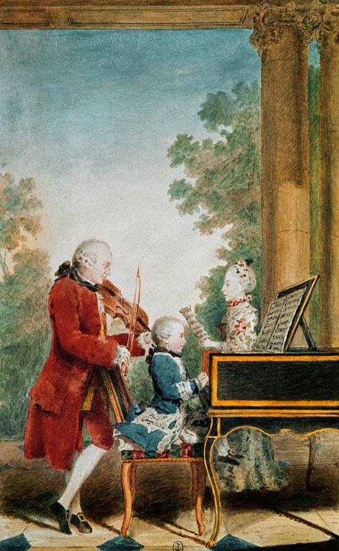 Mozart w.Father & Sister , Carmontelle van Louis Carrogis de Carmontelle