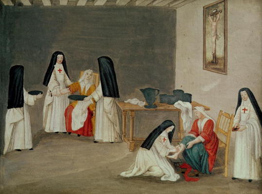 Caring for the Sick, from 'L'Abbaye de Port-Royal', c.1710 (gouache on paper) van Louise Madelaine Cochin