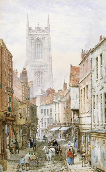 A View of Irongate, Derby van Louise Rayner