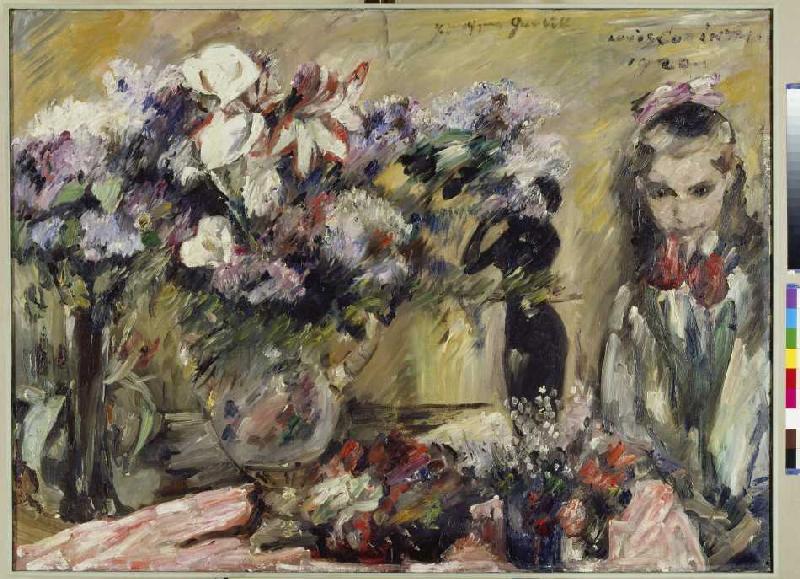 Mädchen mit Blumen van Lovis Corinth