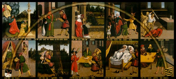Die zehn Gebote van Lucas Cranach (de oude)