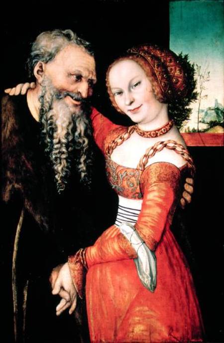 The Ill-Matched Couple van Lucas Cranach (de oude)