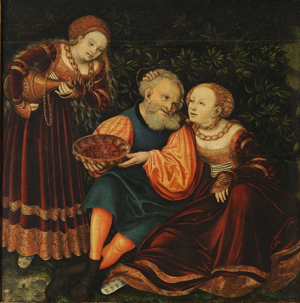 Lot and his Daughters van Lucas Cranach (de oude)
